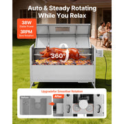 Bild in Galerie-Viewer laden, Amocart 46/52 Inch Stainless Steel Rotisserie Grill Outdoor BBQ Pig Lamb Charcoal Spit Roaster Kit