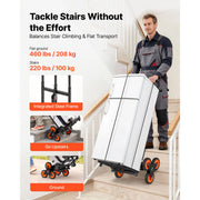 Load image into Gallery viewer, SucceBuy Stair Climbing Cart 220 lbs Stair-Climbing Capacity Heavy-Duty Folding Trolley Cart w/ Telescoping Handle for Groceries - AMOCART