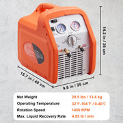 Load image into Gallery viewer, SucceBuy 3/4 1HP Refrigerant Recovery Machine Portable AC Recovery Machine 60Hz Recovery Machine HVAC for Car Air Conditioning