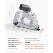 Load image into Gallery viewer, SucceBuy Cutting Dust Shroud for Angle Grinders Universal 4-5 in Angle with 6 Clamping Washers & 5 in Diamond Grinding Cup Wheel - AMOCART