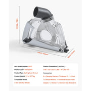 Load image into Gallery viewer, Amocart Cutting Dust Shroud for Angle Grinders Universal 4-5 in Angle with 6 Clamping Washers & 5 in Diamond Grinding Cup Wheel