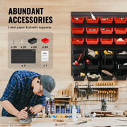 Load image into Gallery viewer, SucceBuy 48pcs Parts Storage Bins Wall Mounted Garage Containers with Wall Panels Tool Organizer for Nuts Bolts Screws Nails