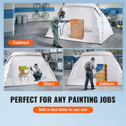 Load image into Gallery viewer, SucceBuy Portable Paint Booth Shelter 7.5x5.2x5.2/10x7x6ft Foldable Spray Painting Tent for Furniture Craft Project DIY Tool