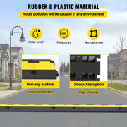 Load image into Gallery viewer, SucceBuy Cable Protector Ramp Wire Cable Cover Cord Guard 2 Channels Rubber + PVC 11000LBS Speed Bump Parking Driveway Traffic