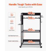 Bild in Galerie-Viewer laden, SucceBuy 4-tier Rolling Tool Organizer Cart 150 lbs Garage Floor Stand Storage Cart on Wheels Drill Holder Rack for Workshop