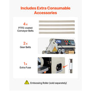Load image into Gallery viewer, SucceBuy Continuous Bag Band Sealing Machine 0.24-0.47in Width Horizontal Band Sealer with Ink Printing for 0.001-0.03 in Bags
