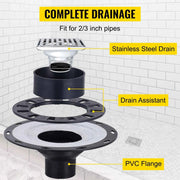 Bild in Galerie-Viewer laden, Amocart Waterproofing Shower Kit 38''x60'' Shower Kit Tray With Offset Drain PVC Or ABS 4" Stainless Steel Grate 2 Cuttable