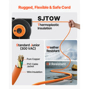 Load image into Gallery viewer, SucceBuy 30FT Retractable Extension Cord Reel with Lighted Triple Tap Outlet 10Amp Circuit Breaker for Ceiling Wall Mount Garage - AMOCART