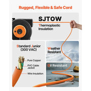 Load image into Gallery viewer, Amocart 30FT Retractable Extension Cord Reel with Lighted Triple Tap Outlet 10Amp Circuit Breaker for Ceiling Wall Mount Garage