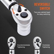 Load image into Gallery viewer, SucceBuy Torque Wrench Set Drive Click Torque Wrench Dual-Direction Adjustable Mechanical Dual Range Scales Torque Wrench Kit