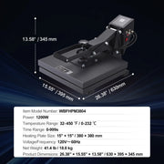 Load image into Gallery viewer, SucceBuy Heat Press Machine 15" x 15" /16" x 20" /16" x 24" Sublimation Printer Manual Clamshell Transfer on DIY T-shirt Pillow