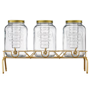 Load image into Gallery viewer, SucceBuy Beverage Dispenser Drink Dispensers for Parties, Glass Juice Dispenser with Metal Stand Lemonade Juice Water Dispensers - AMOCART