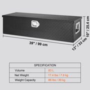 Bild in Galerie-Viewer laden, Amocart Heavy Duty Aluminum Truck Bed Tool Box, Diamond Plate Tool Box with Side Handle and Lock Keys for Pickup, Truck Bed, RV