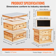 Load image into Gallery viewer, SucceBuy Bee Hive Deep Box Starter Kit 100% Beeswax Coated Natural Cedar Wood Langstroth Beehive Kit Transparent Acrylic