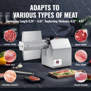 Bild in Galerie-Viewer laden, Amocart Commercial Meat Tenderizer Heavy Duty 304 Stainless Steel Kitchen Tool with Meat Tong Cleaning Brush and Meat Machine