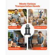 Load image into Gallery viewer, SucceBuy 290LBS Folding Hand Truck Collapsible Luggage Cart with 4 Wheels & Expandable Base Platform Dolly for Cargo Moving