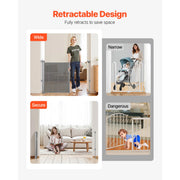 Charger l'image dans la visionneuse de galerie, Amocart 55/71/110in Retractable Baby Gate 34in Tall Extends Wide Retractable Gate for Kids Pets Mesh Material Easy to Install
