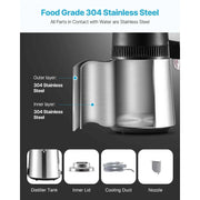 Load image into Gallery viewer, Amocart Water Distiller 6L 1.6 Gal Larger Pure Water Purifier Filter For Home Table Countertop Glass Pot Distilled Maker Sliver