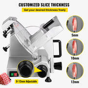 Load image into Gallery viewer, SucceBuy Meat Slicer 8/10inch Carbon Steel Blade Electric Deli Food Slicer Adjustable Thickness Commercial Home Cut Meat Cheese