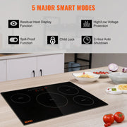 Load image into Gallery viewer, SucceBuy 4 Burners 30'' Electric Cooktop Induction Stove Top Built-in Magnetic Cooktop with 9 Heating Level Touch Screen Burner