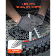 Load image into Gallery viewer, Amocart Dirt Bike Tire Changing Tool Kit Fits for Motocross Enduro 16 inch-21 inch Wheels with 2 Irons and Protective Sleeves
