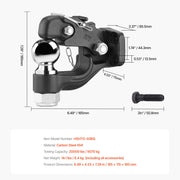 Bild in Galerie-Viewer laden, SucceBuy 20000/30000Lbs Pintle Hook Trailer Receiver Hooks Combination 2-5/16in Hitch Ball fits 2.5-3in Lunette Ring for Truck