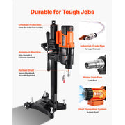 Charger l'image dans la visionneuse de galerie, SucceBuy Diamond Core Drilling Machine Stand-Mount Dry and Wet Concrete Core Drill Rig with Bits UNC1 1/4-7 Thread for Concrete