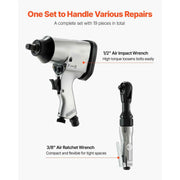 Load image into Gallery viewer, Amocart 1/2" Air Impact Wrench & 3/8" Ratchet Wrench Combo 19 Pieces Pro Air Tool and Accessories Kit for Auto Repair Home DIY