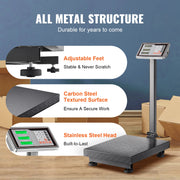 Load image into Gallery viewer, SucceBuy Computing Digital Platform Scale 660 lbs Load with LB/KG Tare Price Calculator Stainless Steel High-Definition Display