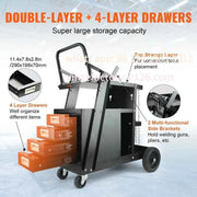 Load image into Gallery viewer, CustomizableWelder Cart with 360° Swivel Wheels Heavy Duty Rolling Welder Cart for Mig P SucceBuy Welding Cart 2-Tier 4 Drawers