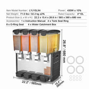 Load image into Gallery viewer, SucceBuy 4 Tanks Commercial Beverage Dispenser 10L/12L Per Tank Juice Dispenser Stainless Steel Ice Tea Drink Machine