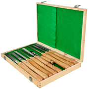 Bild in Galerie-Viewer laden, Amocart 8PCS+1 Free HSS Lathe Chisel Set for Wood Turning Root Furniture Carving Knife 6.89" Blade 16.14" Chisel With Tool Box