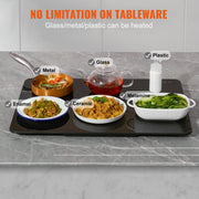 Load image into Gallery viewer, SucceBuy Electric Warming Tray 16.5"x 23.6"/11" Portable Tempered Glass Heating Tray with Temperature Control Perfect for Dinner - AMOCART