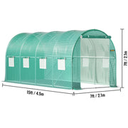 Bild in Galerie-Viewer laden, Amocart Walk-in Tunnel Greenhouse Galvanized Frame & Waterproof Cover 15x7x7/10x7x7/20x10x7/12x7x7 ft Greenhouses & Cold Frames
