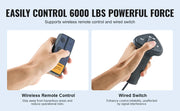 Bild in Galerie-Viewer laden, Amocart 2200lbs Electric Hoist Truck Crane 360° Swivel Folding Bed Jib Crane with 6000 lbs Electric Winch for Lifting Goods