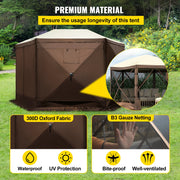 Load image into Gallery viewer, SucceBuy Pop-up Camping Gazebo Camping Canopy Shelter 6 Sided 12' x 12' / 10' x 10' Sun Shade Tents & Canopies Camping & Hiking
