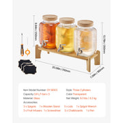Load image into Gallery viewer, SucceBuy Beverage Dispenser Drink Dispensers for Parties, Glass Juice Dispenser with Metal Stand Lemonade Juice Water Dispensers - AMOCART