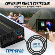 Load image into Gallery viewer, SucceBuy Pure Sine Wave Power Inverter 2500W/3500W/5000W 12V DC to 120V AC Aluminum Alloy LCD Screen & LED Indicators Power Use