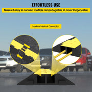Load image into Gallery viewer, SucceBuy Cable Protector Ramp Wire Cable Cover Cord Guard 2 Channels Rubber + PVC 11000LBS Speed Bump Parking Driveway Traffic