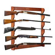 Bild in Galerie-Viewer laden, Amocart Gun Rack Wood Gun Rack Wall Mount Gun Display Rack holds 4/5 Rifles Shotguns 132 lbs Heavy Duty Rifle Rack w/ Soft Padding