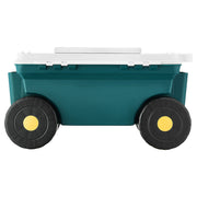 Load image into Gallery viewer, Amocart Garden Scooter with Seat 2in1 Rolling Garden Cart w/ Storage Bin Supports up to 227lbs Outdoor Wagon w/ Handle for Yard