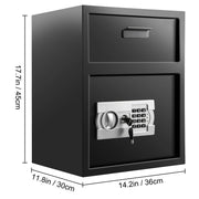 Load image into Gallery viewer, SucceBuy Electronic Safe Deposit Box With Drop Slot Secret Hidden Piggy Bank Security Digital Access 2 Keys for Store Money Guns - AMOCART