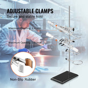 Charger l'image dans la visionneuse de galerie, Amocart Lab Stand Support Laboratory Retort 2 Sets Steel Lab Stand 23.6" Rod Includes Flask Clamps Burette Clamps&Cross Clamps