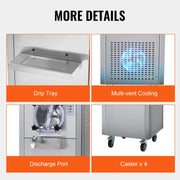 Bild in Galerie-Viewer laden, SucceBuy Ice Cream Maker for Commercial Use Produces 18L per Hour 1780W 6L LED Display Automatic Cleaning &Pre-cooling Functi
