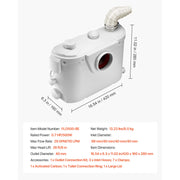 Load image into Gallery viewer, 500W/700W/900W/1200W SucceBuy Macerator Pump Waste Water Disposal Upflush Machine for Toilet, Basement, Shower, Laundry, Bathtub - AMOCART