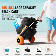 Load image into Gallery viewer, Amocart Beach Dolly with Big Wheels for Sand 165LBS Folding Cart with Cargo Deck Solid Wheel Adjustable Height Cart for Beach