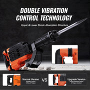 Load image into Gallery viewer, SucceBuy Demolition Jack Hammer 3500W Concrete Breaker 2pcs Chisel Gloves for Trenching 1900 BPM Heavy Duty Electric Jack Hammer