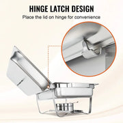 Charger l'image dans la visionneuse de galerie, 【Premium】SucceBuy 8QT Rectangle Chafing Dish 2/4/6 Packs w/ Full Size Pans Buffet Catering Warmer Server Folding Stand Fuel Hold