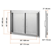 Charger l'image dans la visionneuse de galerie, 【Premium】Amocart BBQ Access Door Double Outdoor Kitchen Stainless Steel Flush Mount Door for BBQ Island Grilling Station Outsid