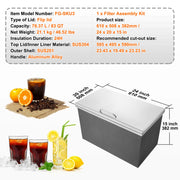 Load image into Gallery viewer, SucceBuy Drop in Ice Chest Stainless Steel Ice Cooler Commercial Ice Bin with Hinged Cover Outdoor Kitchen Ice Bar